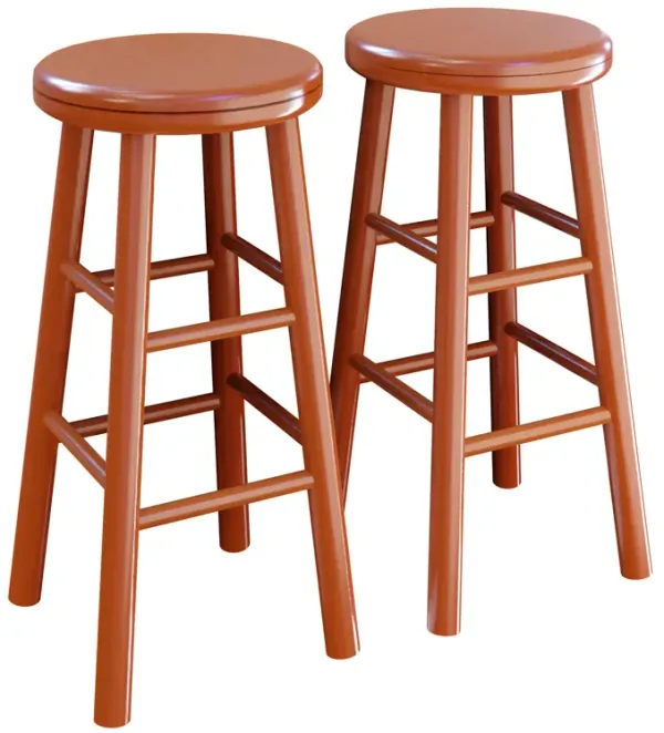Oakley 2-Pc 24" Swivel Seat Bar Stool Set Cherry