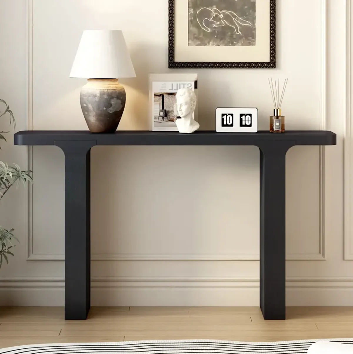 Merax Elegant Acacia Veneer Entryway Console Table