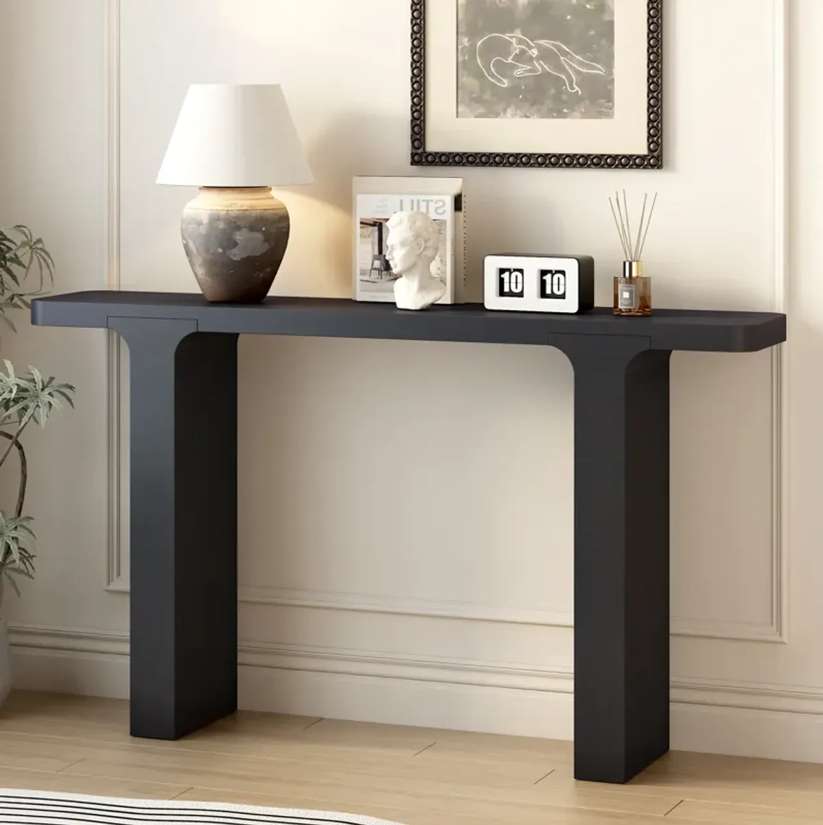 Merax Elegant Acacia Veneer Entryway Console Table