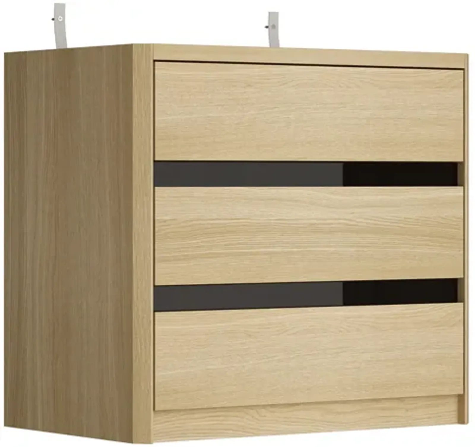 FUFU&GAGA Wooden Nightstand with 3 Drawers and High Weight Capacity, (25.6" W x 15.7" D x 23.6" H),Brown