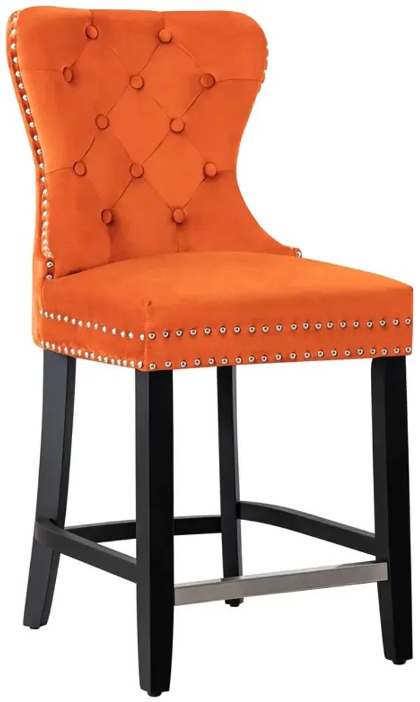 WestinTrends 24" Tufted Velvet Counter Stool