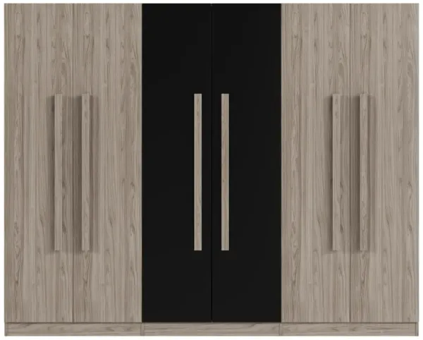 Merax 6 Doors Wardrobe Closet with 3 Clothes Hanging Rails