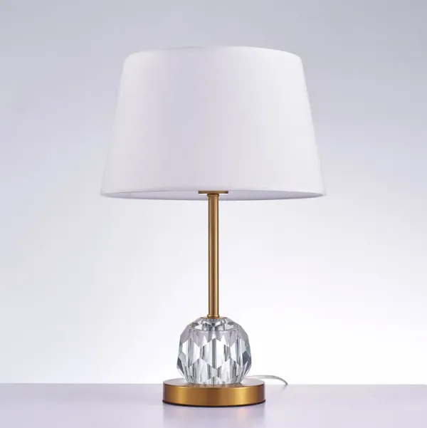Pasargad Home Aston Metal & Acrylic Table Lamp, White/Clear