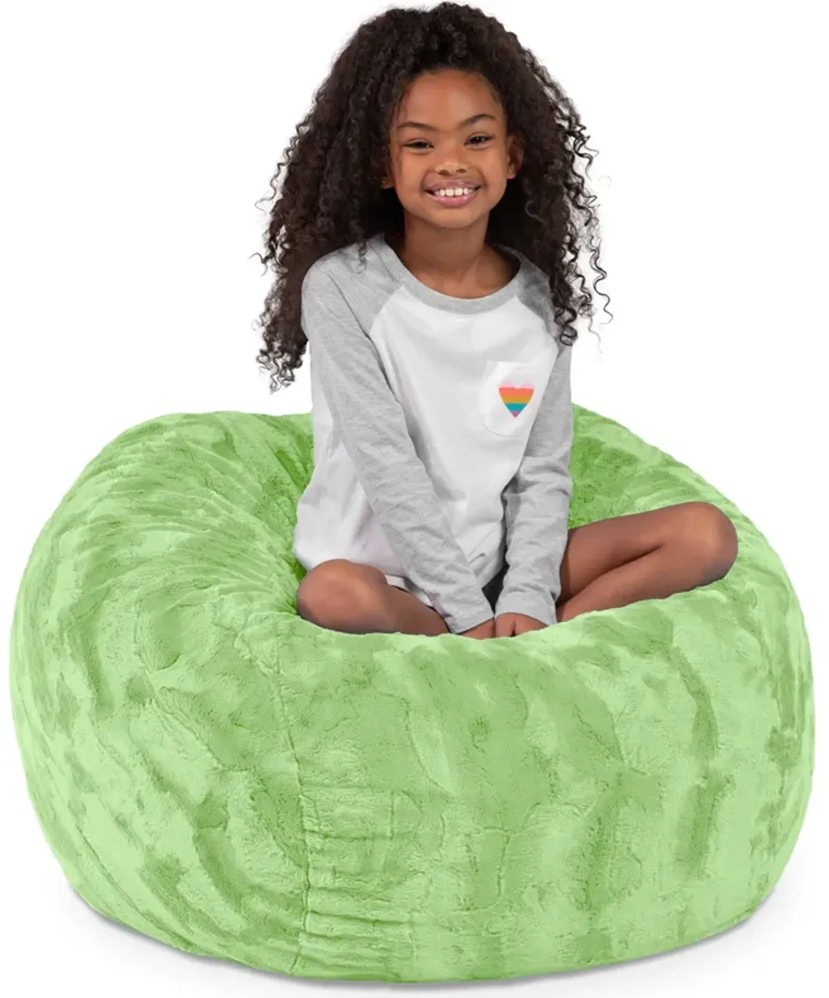 Jaxx Saxx 3 Foot Bean Bag Chair - Faux Fur - Fun Colors