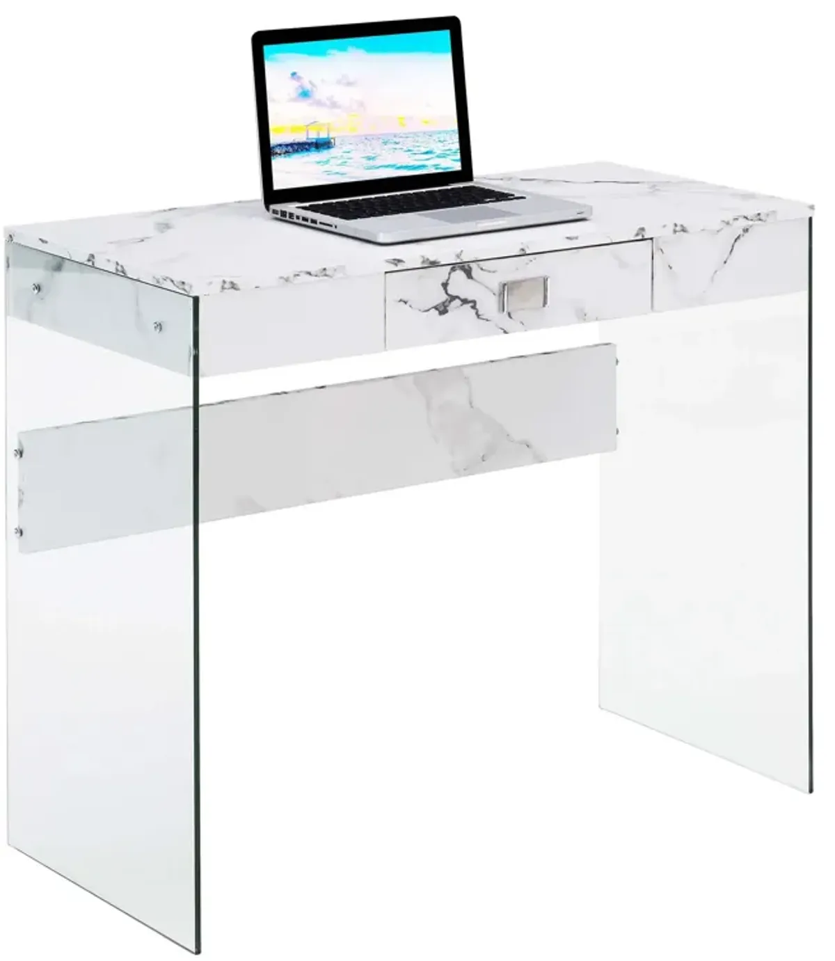 Convenience Concepts SoHo 1 Drawer Glass 36 inch Desk