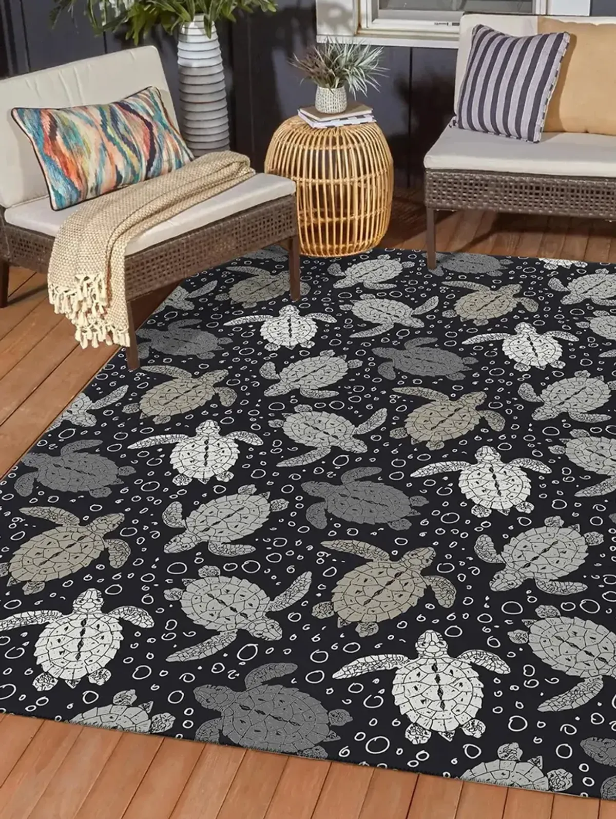 Seabreeze SZ13 Black 3' x 5' Rug