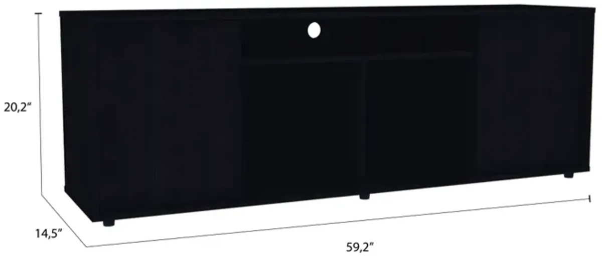 Falmouth Rectangle 3-Shelf TV Stand Black Wengue