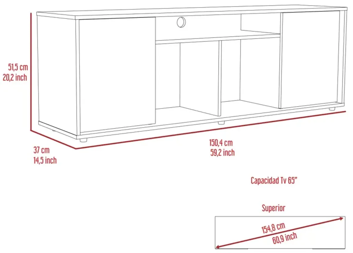 Falmouth Rectangle 3-Shelf TV Stand Black Wengue