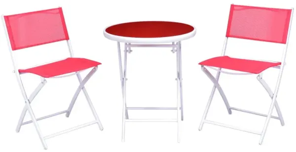 3 Pieces Patio Folding Bistro Set for Balcony or Outdoor Space