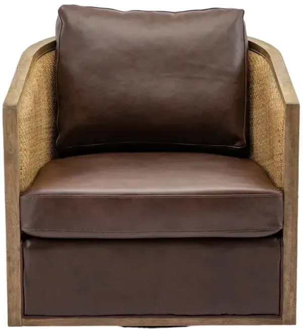 Merax 360 Degree Swivel Leather Barrel Accent Chair Leisure Arm Chair