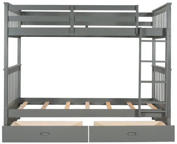 Merax Bunk Bed with Ladders and 2 Storage Drawers