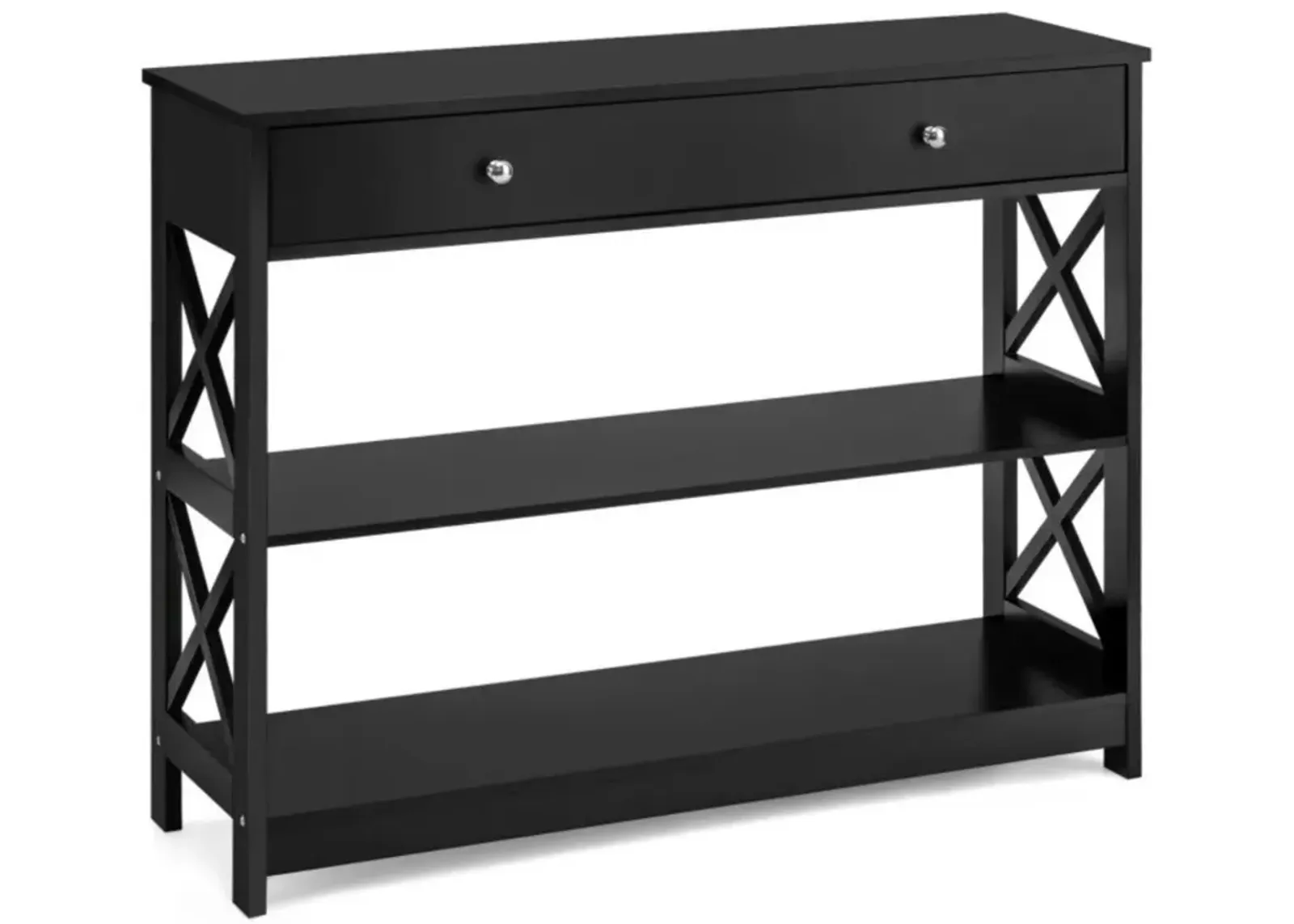 Hivvago 3-Tier Console Table with Drawers for Living Room Entryway