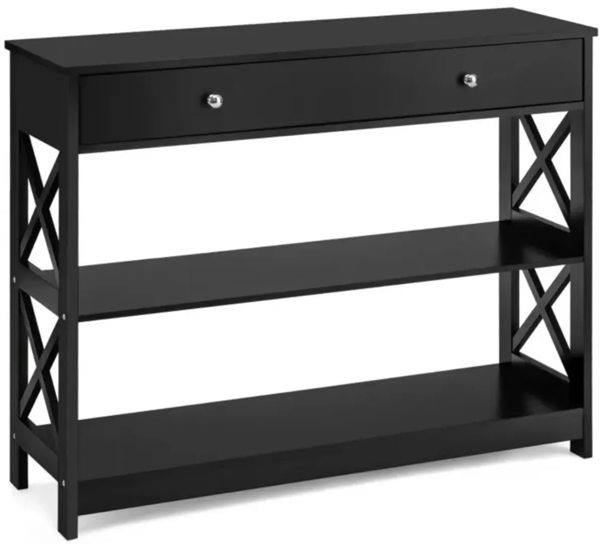 Hivvago 3-Tier Console Table with Drawers for Living Room Entryway