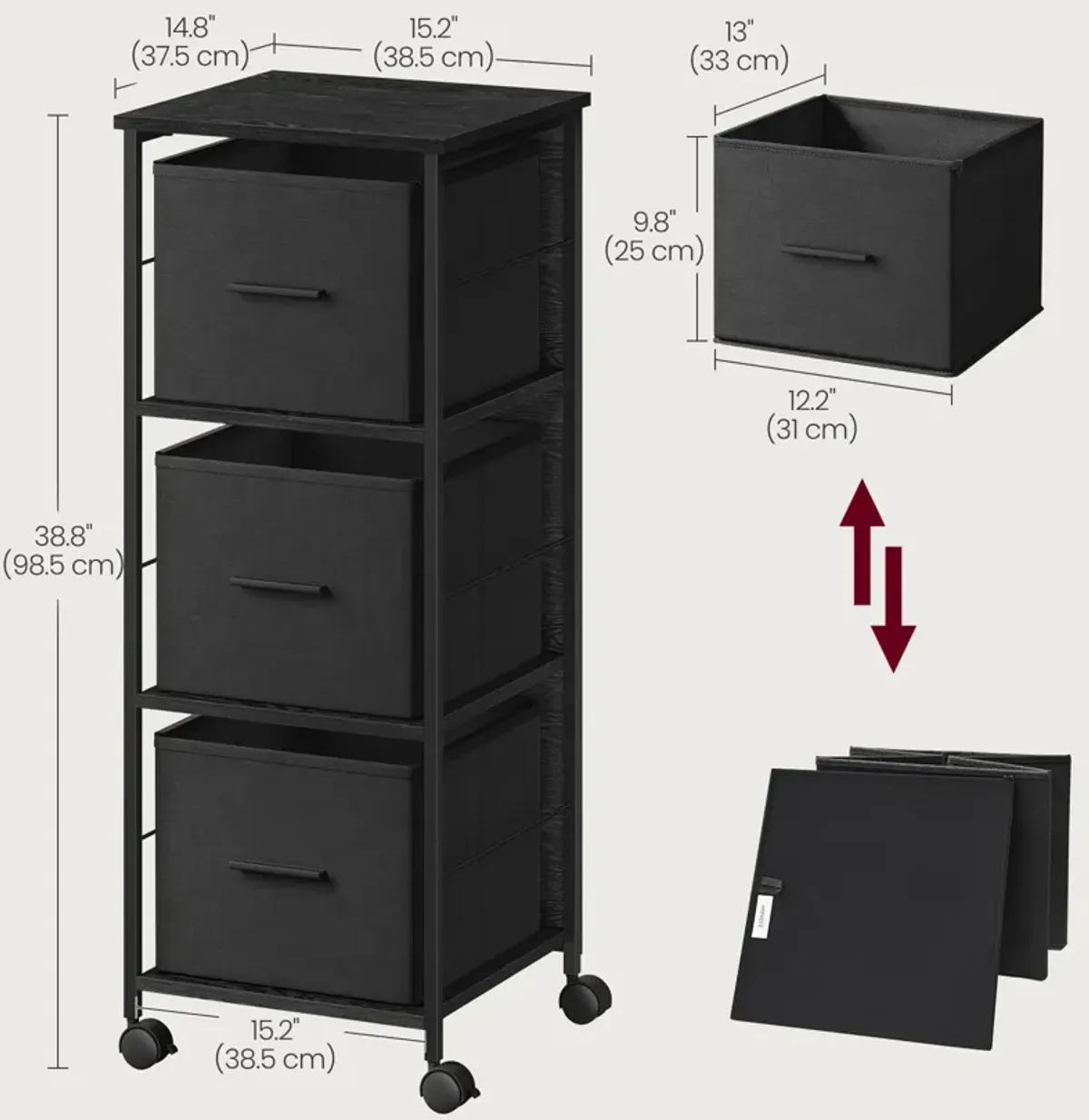 3-Drawer File Cabinet for Efficient Office Storage and Organization