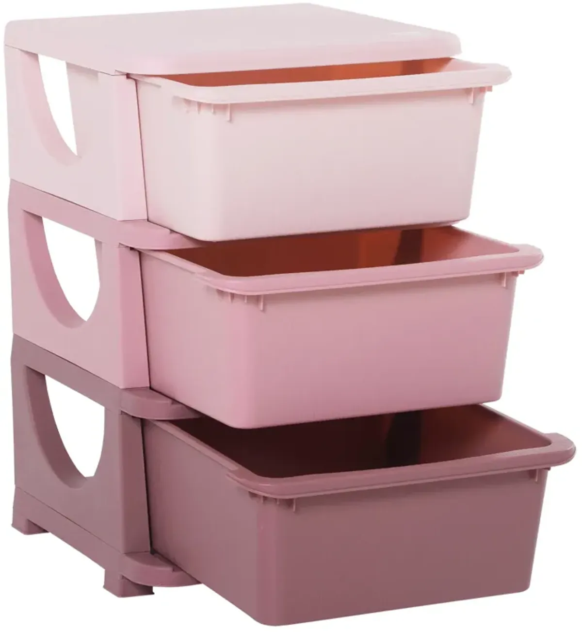 3 Tier Kids Storage Unit Dresser Tower with Drawers Chest Toy Organizer for Bedroom Nursery Kindergarten Living Room for Boys Girls Toddlers, Pink