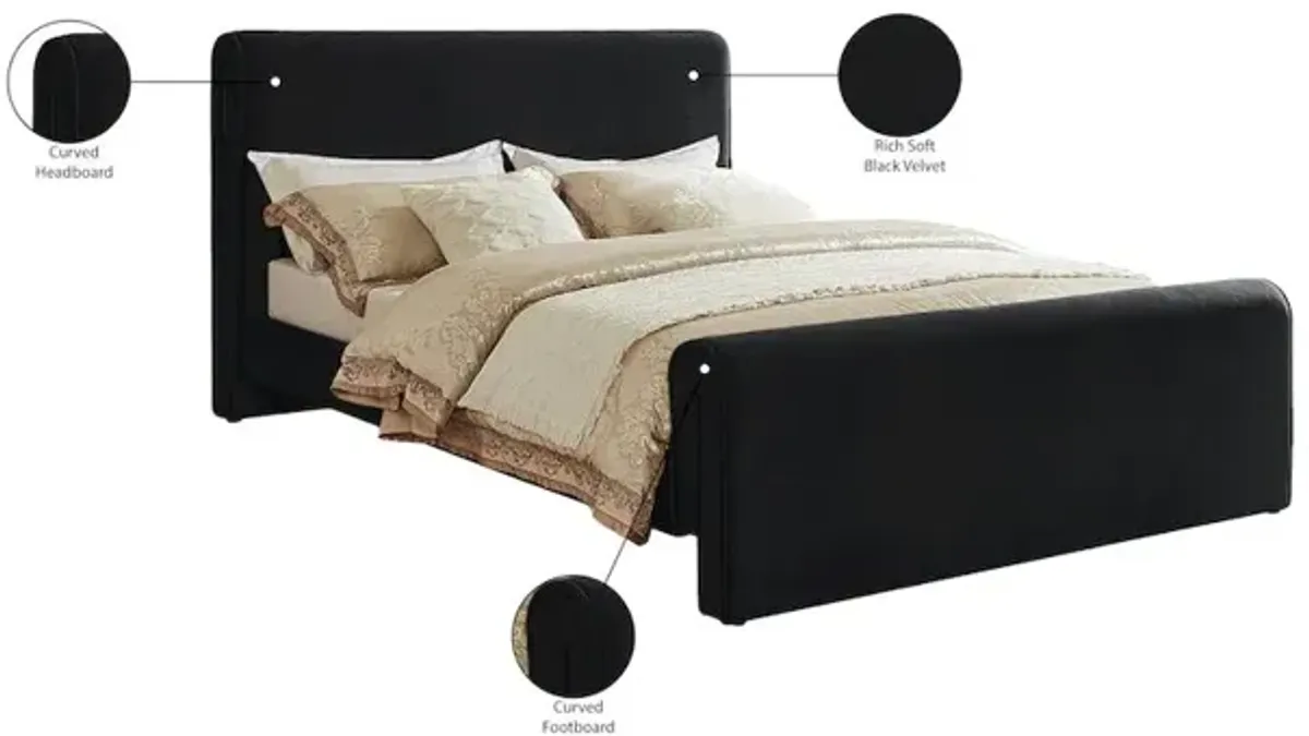 Meridian Furniture Sloan Black Velvet King Bed