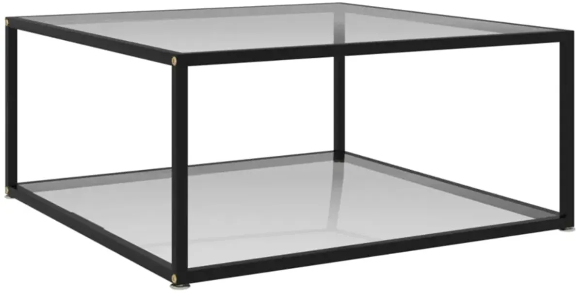 vidaXL Tea Table Transparent 31.5"x31.5"x13.8" Tempered Glass