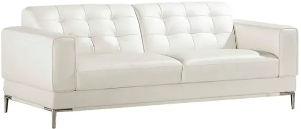EK003 MODERN WHITE ITALIAN TOP GRAIN LEATHER WITH LEATHER MATCH SOFA