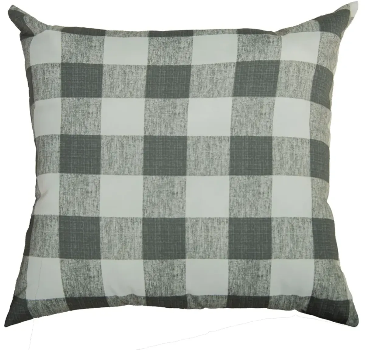 22"x22" Indoor/Outdoor Pillow, Charcoal Plaid