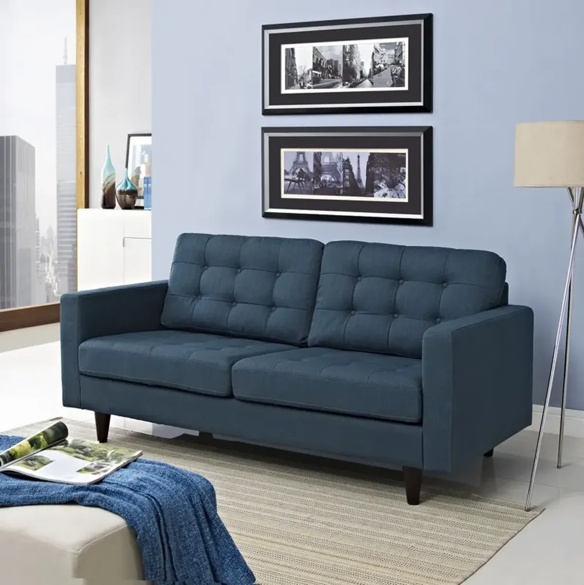 Empress Upholstered Fabric Loveseat