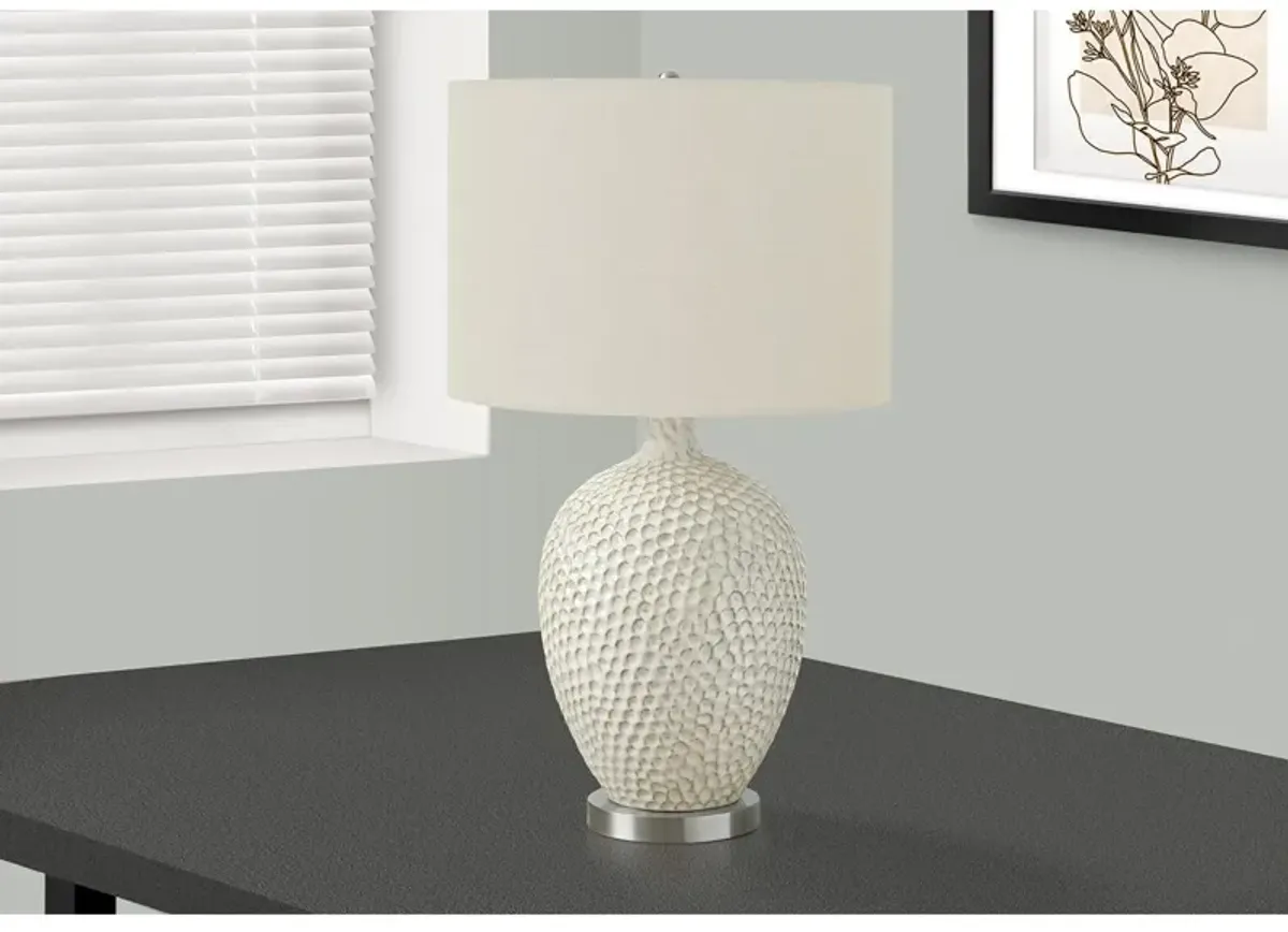 Monarch Specialties I 9607 - Lighting, 28"H, Table Lamp, Cream Ceramic, Ivory / Cream Shade, Contemporary