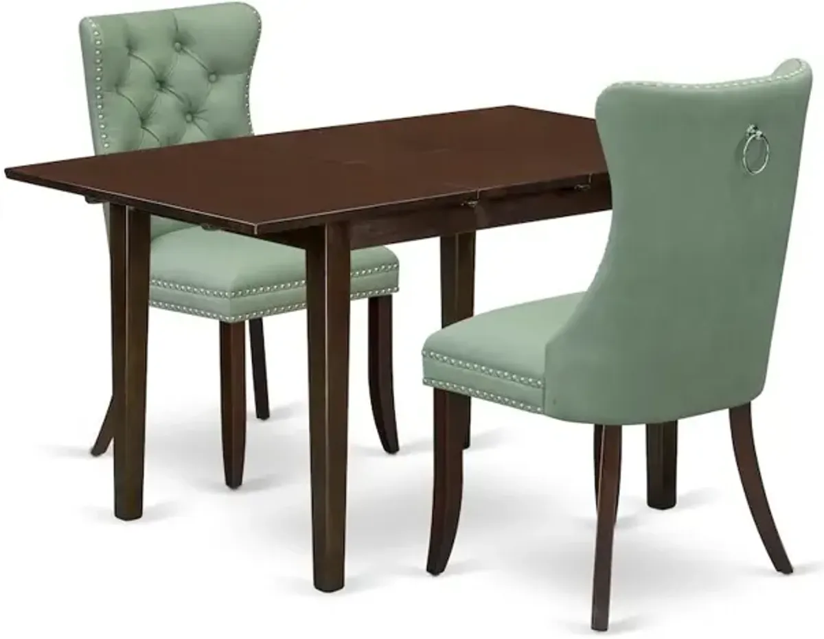 3 Piece Dining Set Consists of a Rectangle Kitchen Table with Butterfly Leaf