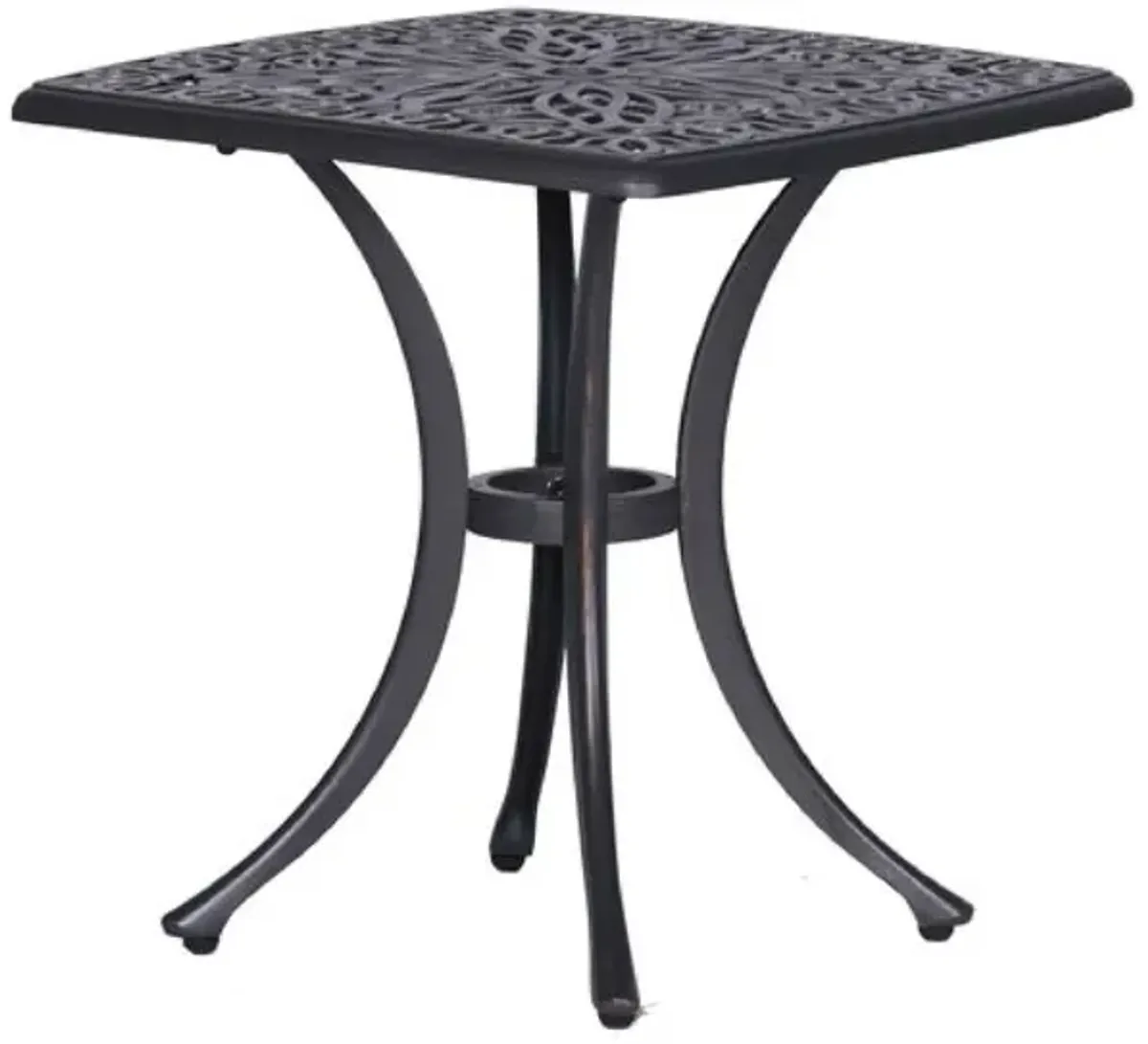 21 Inch Arbor Metal End Table with Curved Legs, Gunmetal Gray-Benzara