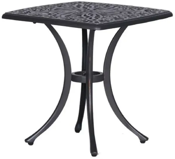 21 Inch Arbor Metal End Table with Curved Legs, Gunmetal Gray-Benzara