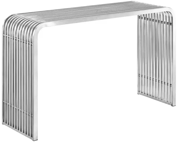 Silver Pipe Stainless Steel Console Table