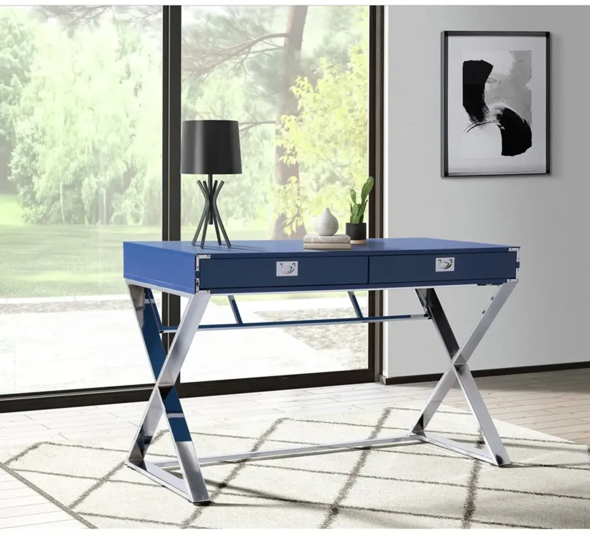 Estelle Desk in Glossy Blue