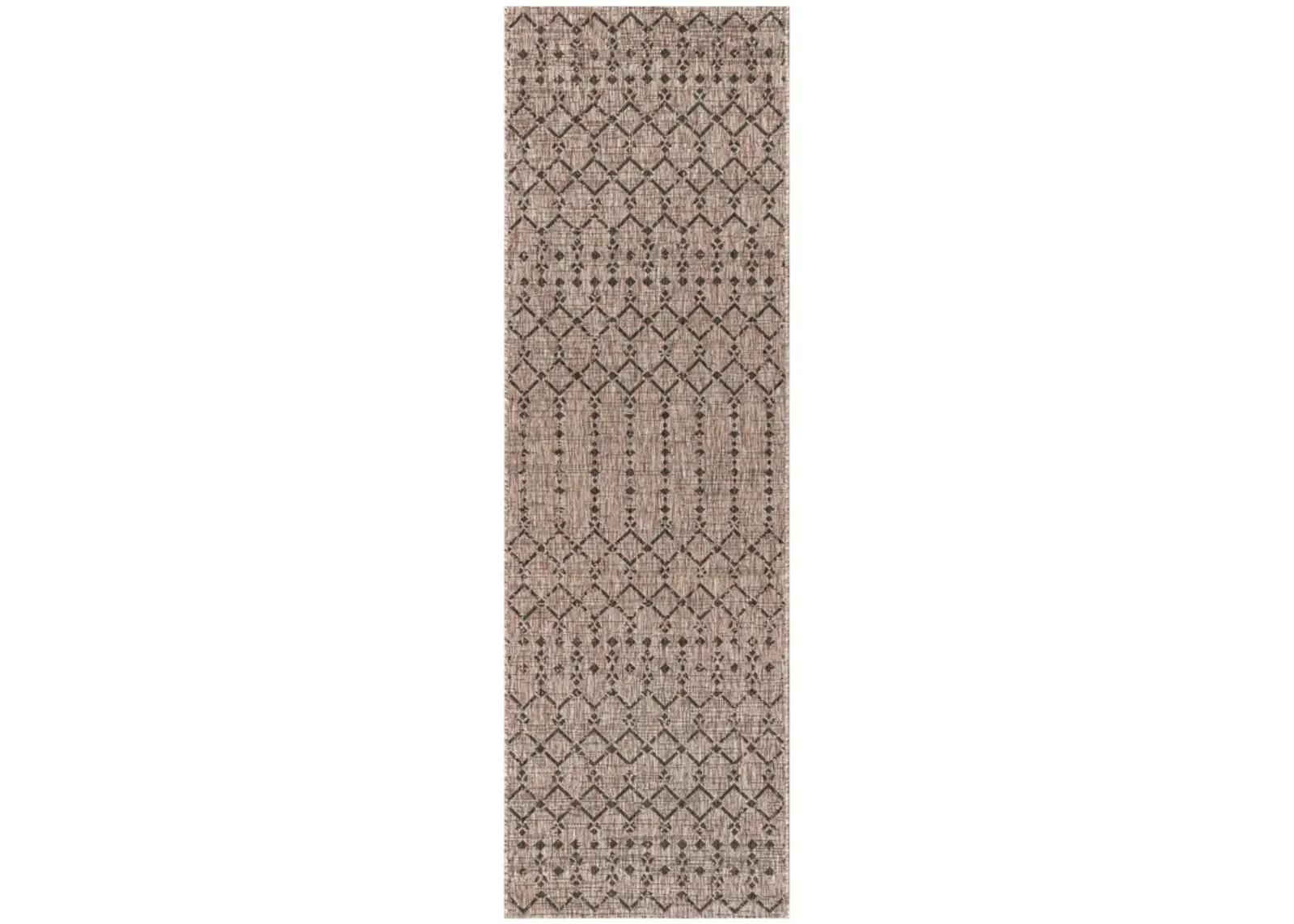 Ourika Moroccan Geometric Textured Weave Indoor/Outdoor Runner Rug