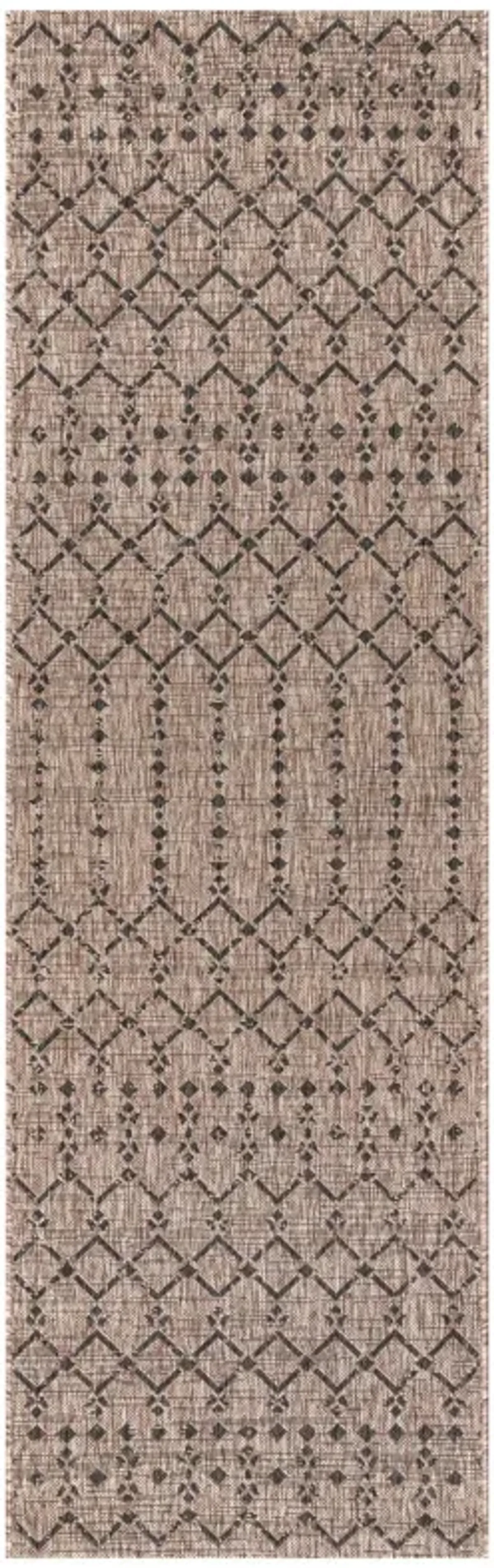 Ourika Moroccan Geometric Textured Weave Indoor/Outdoor Runner Rug