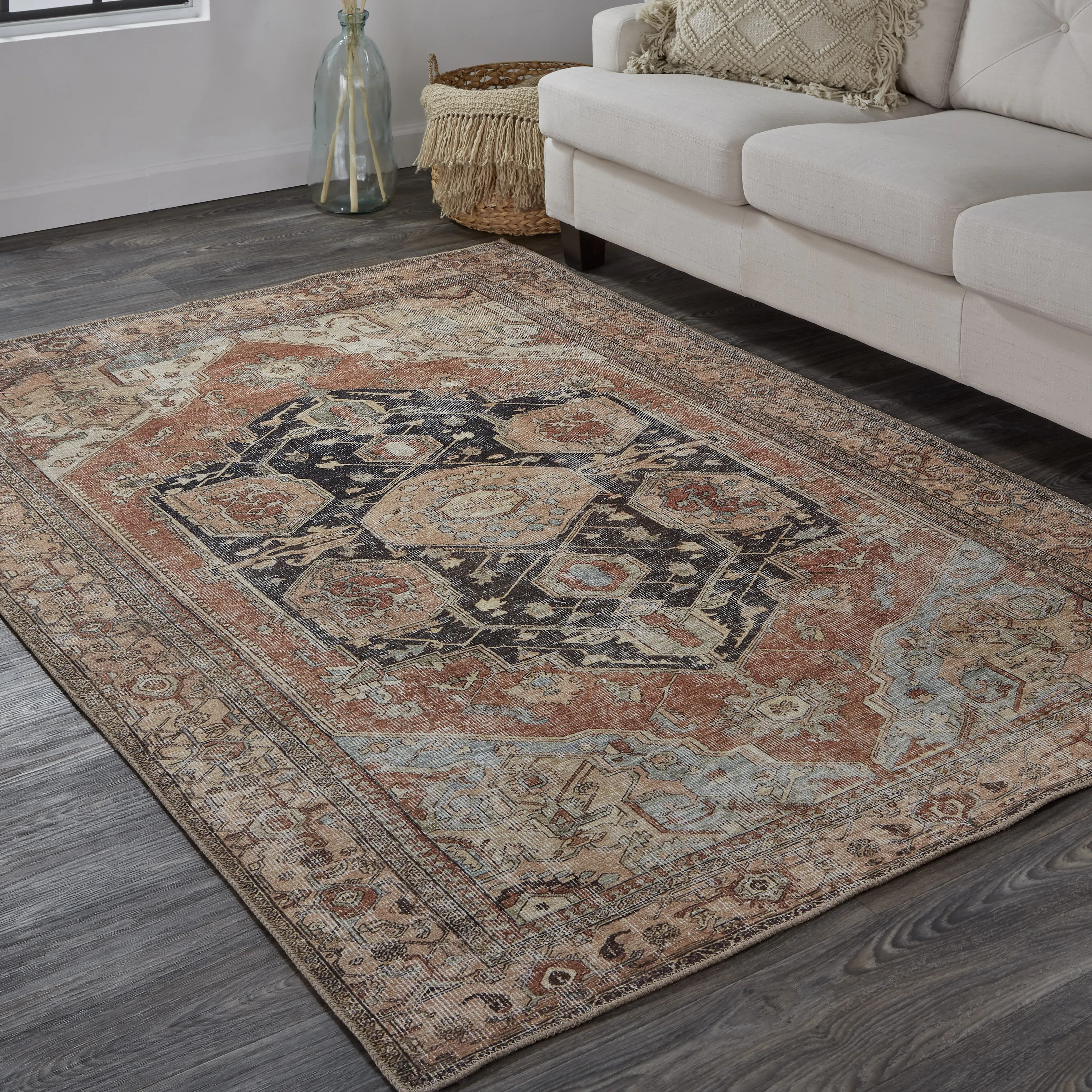 Percy 39ALF Orange/Brown/Taupe 2' x 3' Rug