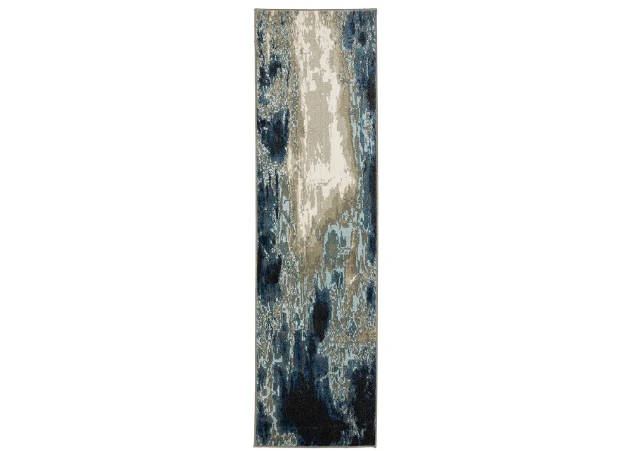 Venice 2'3" x 7'6" Blue Rug