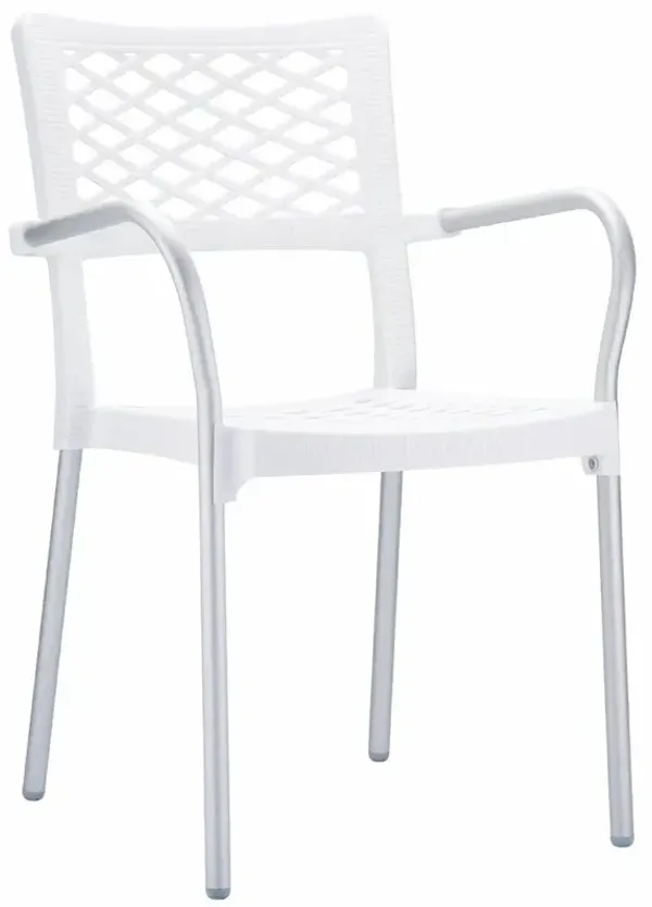 Belen Kox Resin Dining Arm Chair, Set of 4, White, Belen Kox