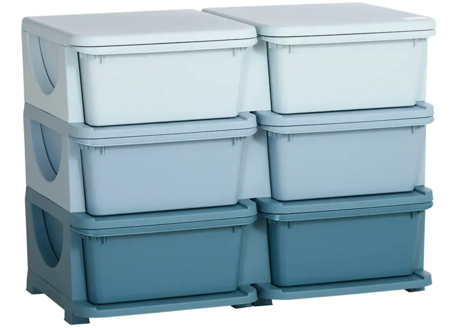 Blue Kids' Organizer: 3-Tier Storage Unit with 6 Drawers for Nursery