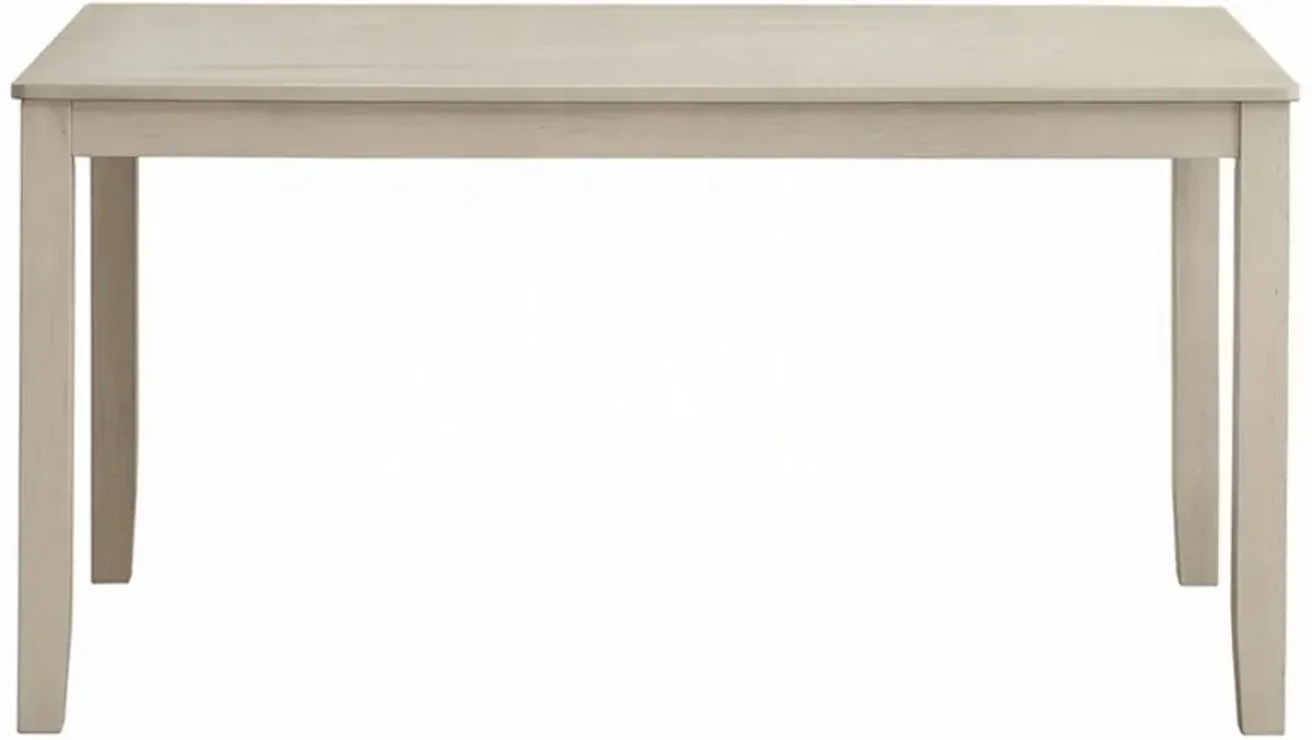 Feri Dining Table, 59 Inch, Rectangular Top, Antique Bone White Finish
