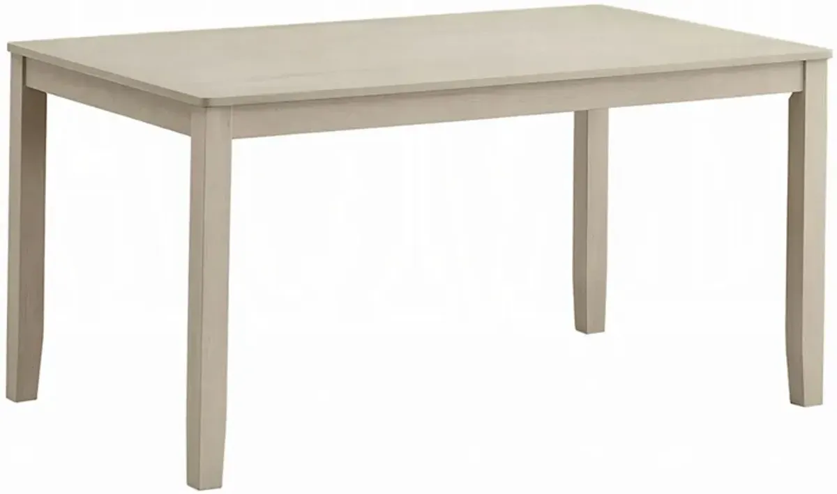Feri Dining Table, 59 Inch, Rectangular Top, Antique Bone White Finish