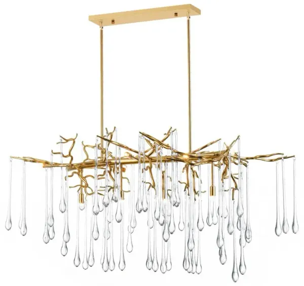 CWI Lighting Anita 10 Light Chandelier With Gold Leaf Finish
