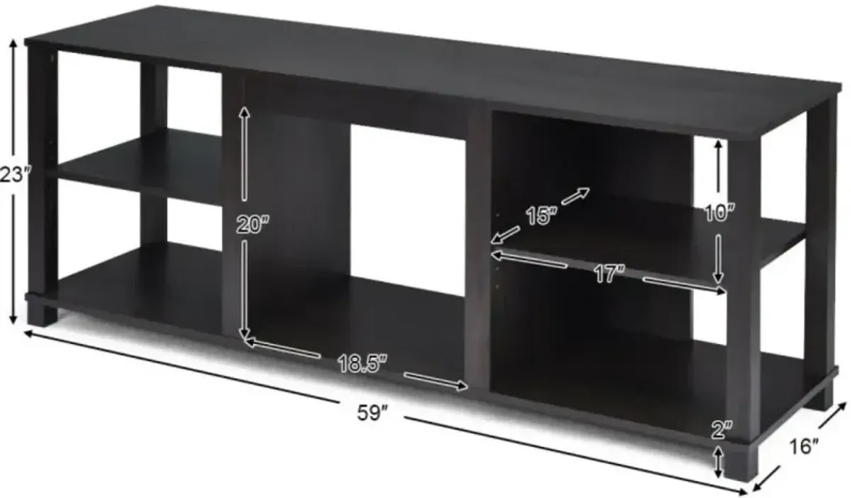 Hivvago 2-Tier TV Storage Cabinet Console with Adjustable Shelves