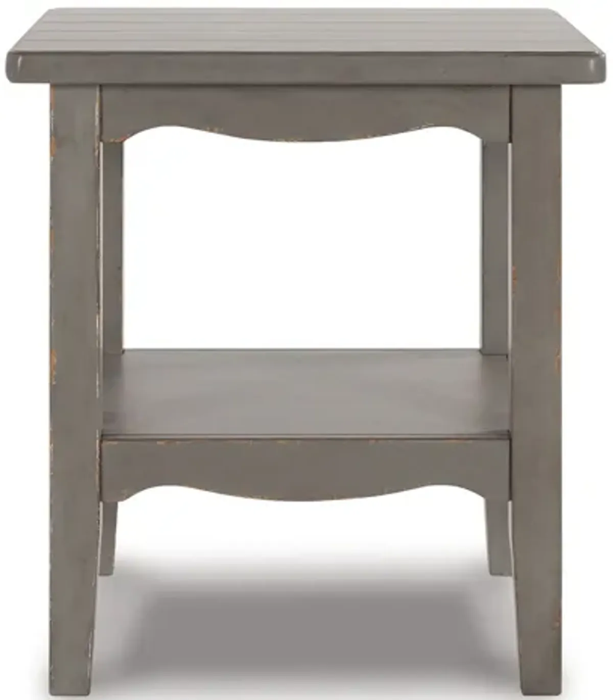 Arin 26 Inch Side End Table, Open Shelf, Vintage Style Gray Hardwood - Benzara