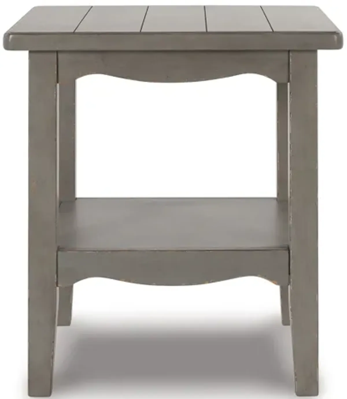 Arin 26 Inch Side End Table, Open Shelf, Vintage Style Gray Hardwood - Benzara