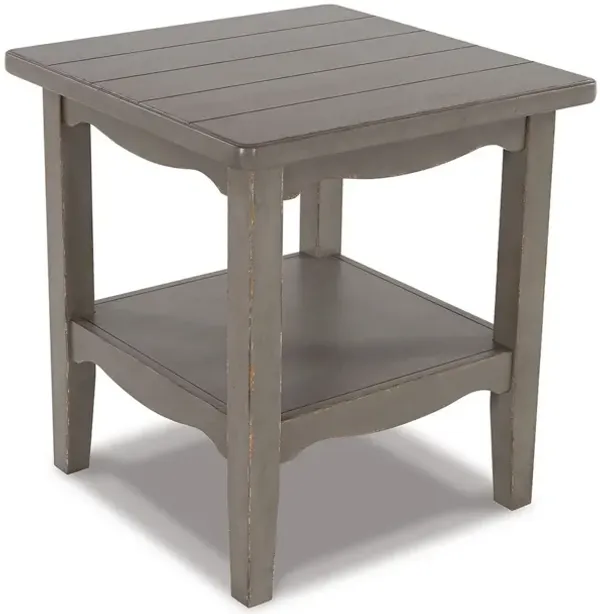 Arin 26 Inch Side End Table, Open Shelf, Vintage Style Gray Hardwood - Benzara