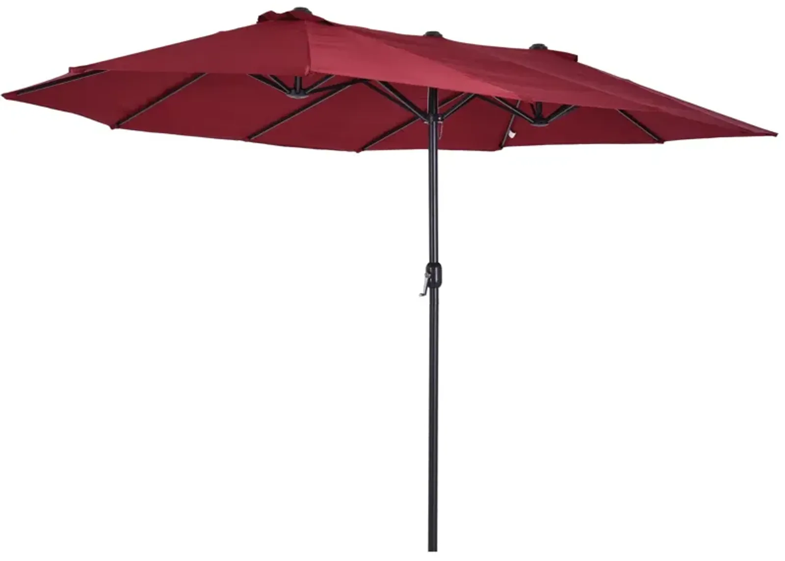 Wine Red Sun Shield: 15ft Double-Sided Patio Umbrella for Backyard