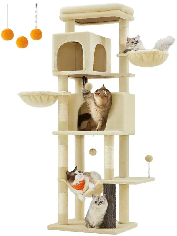 Cat Tree Tower Multi-Level Climbing Post with Scratching Posts and Cozy Perches