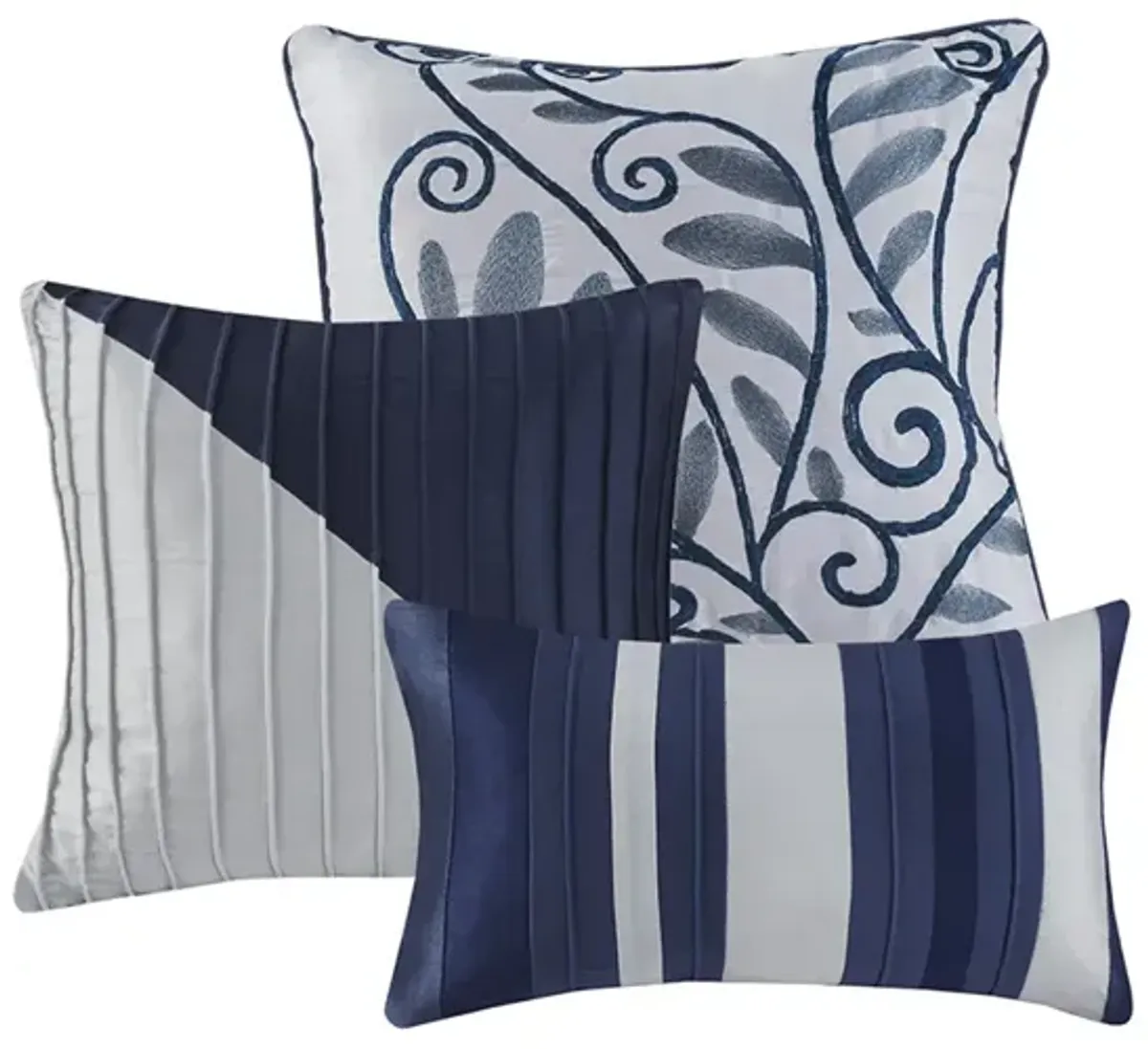 Gracie Mills Nixon 7-Piece Contemporary Striped Comforter Set