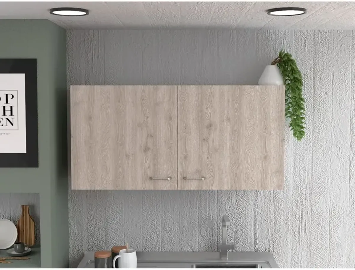 Streamdale Napoles Wall Cabinet, Two Shelves, Double Door - White Light Gray