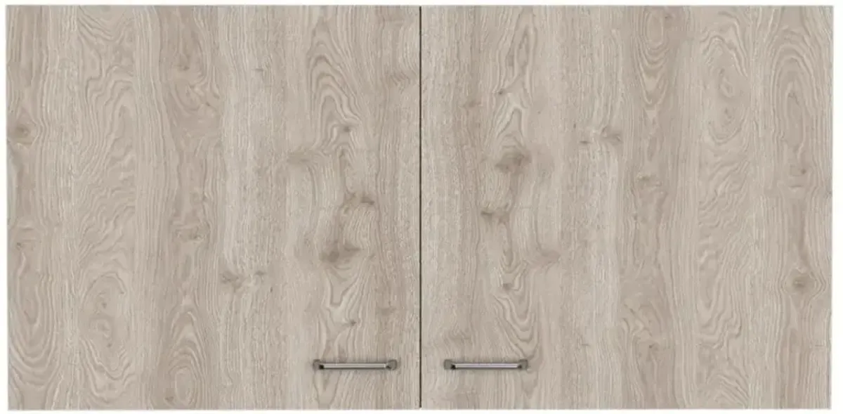 Streamdale Napoles Wall Cabinet, Two Shelves, Double Door - White Light Gray