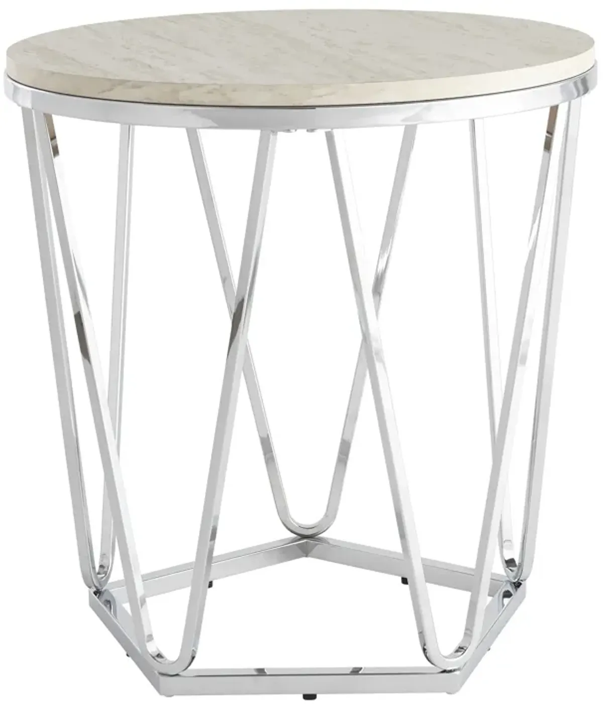 Luna Faux Stone Round Side Table