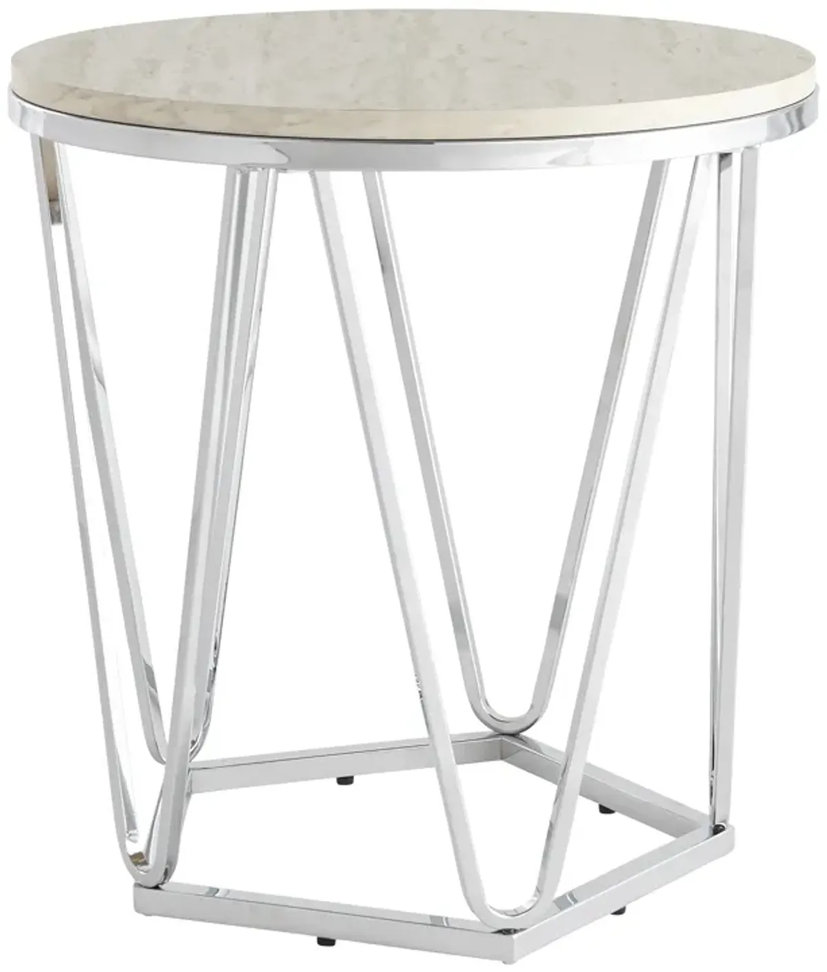 Luna Faux Stone Round Side Table